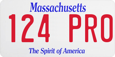 MA license plate 124PR0