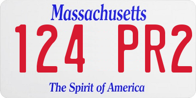 MA license plate 124PR2