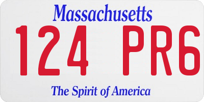MA license plate 124PR6