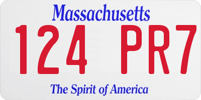 MA license plate 124PR7