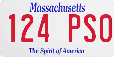 MA license plate 124PS0