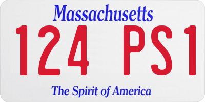 MA license plate 124PS1