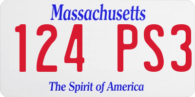 MA license plate 124PS3
