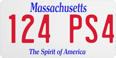 MA license plate 124PS4