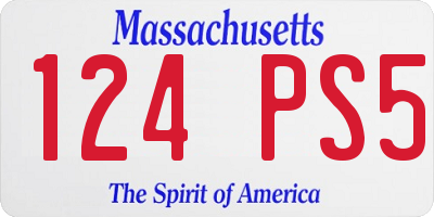 MA license plate 124PS5