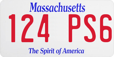 MA license plate 124PS6