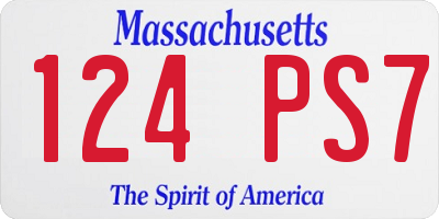 MA license plate 124PS7