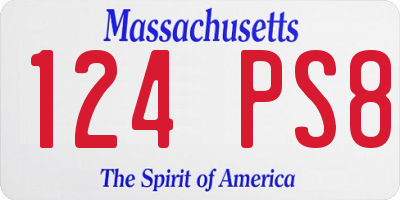 MA license plate 124PS8
