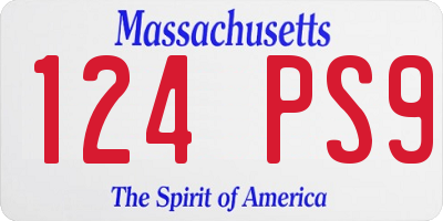 MA license plate 124PS9