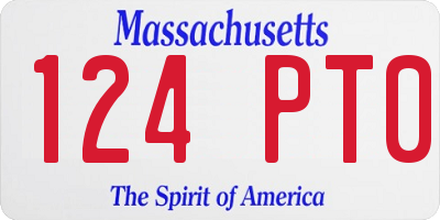 MA license plate 124PT0