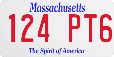 MA license plate 124PT6