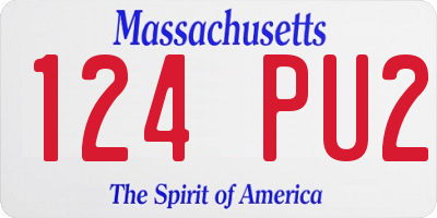 MA license plate 124PU2