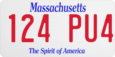 MA license plate 124PU4