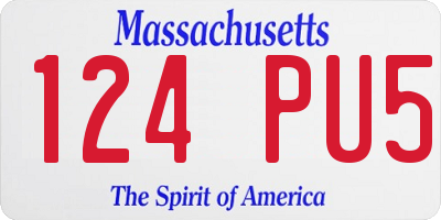 MA license plate 124PU5