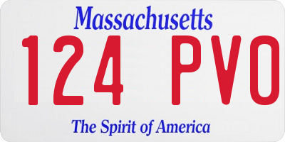 MA license plate 124PV0