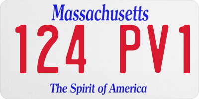 MA license plate 124PV1