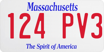 MA license plate 124PV3