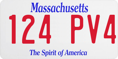 MA license plate 124PV4