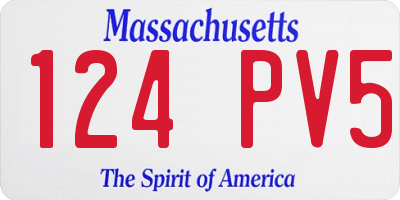 MA license plate 124PV5