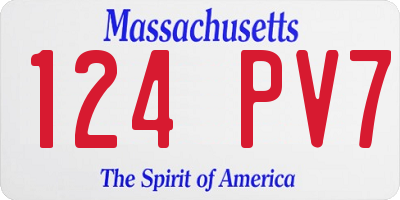 MA license plate 124PV7