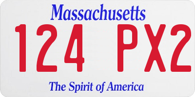 MA license plate 124PX2