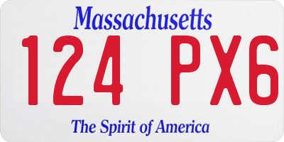 MA license plate 124PX6