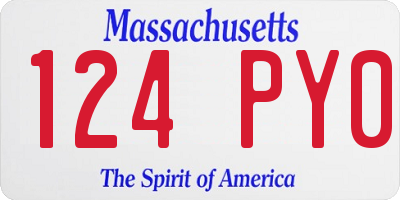 MA license plate 124PY0