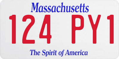 MA license plate 124PY1
