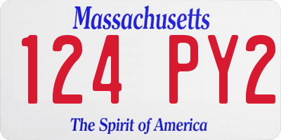 MA license plate 124PY2