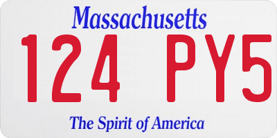 MA license plate 124PY5