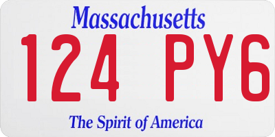 MA license plate 124PY6