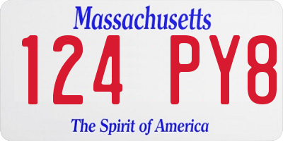 MA license plate 124PY8