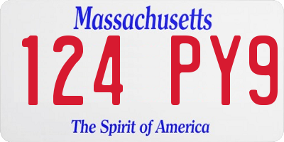 MA license plate 124PY9