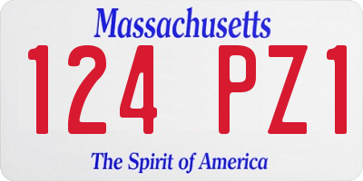 MA license plate 124PZ1