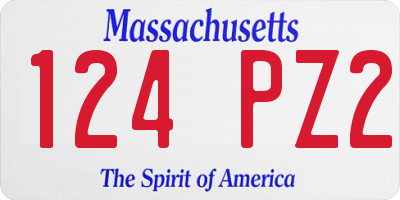 MA license plate 124PZ2