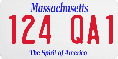 MA license plate 124QA1