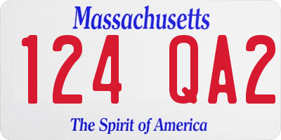 MA license plate 124QA2