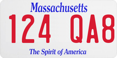 MA license plate 124QA8
