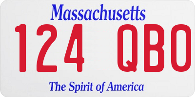 MA license plate 124QB0