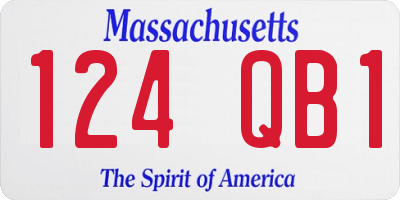 MA license plate 124QB1