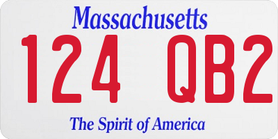 MA license plate 124QB2