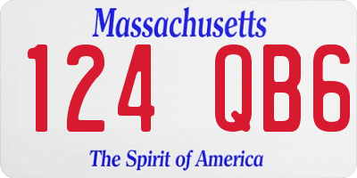 MA license plate 124QB6