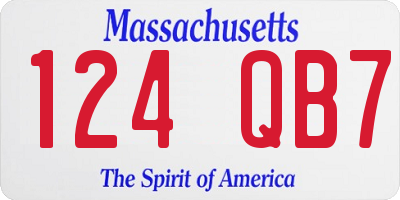 MA license plate 124QB7