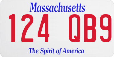 MA license plate 124QB9