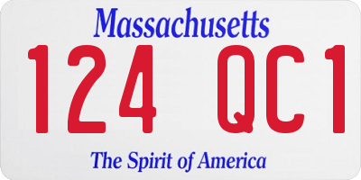 MA license plate 124QC1