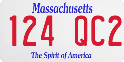 MA license plate 124QC2