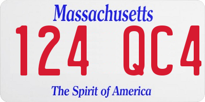 MA license plate 124QC4