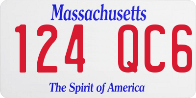 MA license plate 124QC6