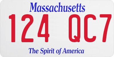 MA license plate 124QC7