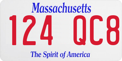 MA license plate 124QC8